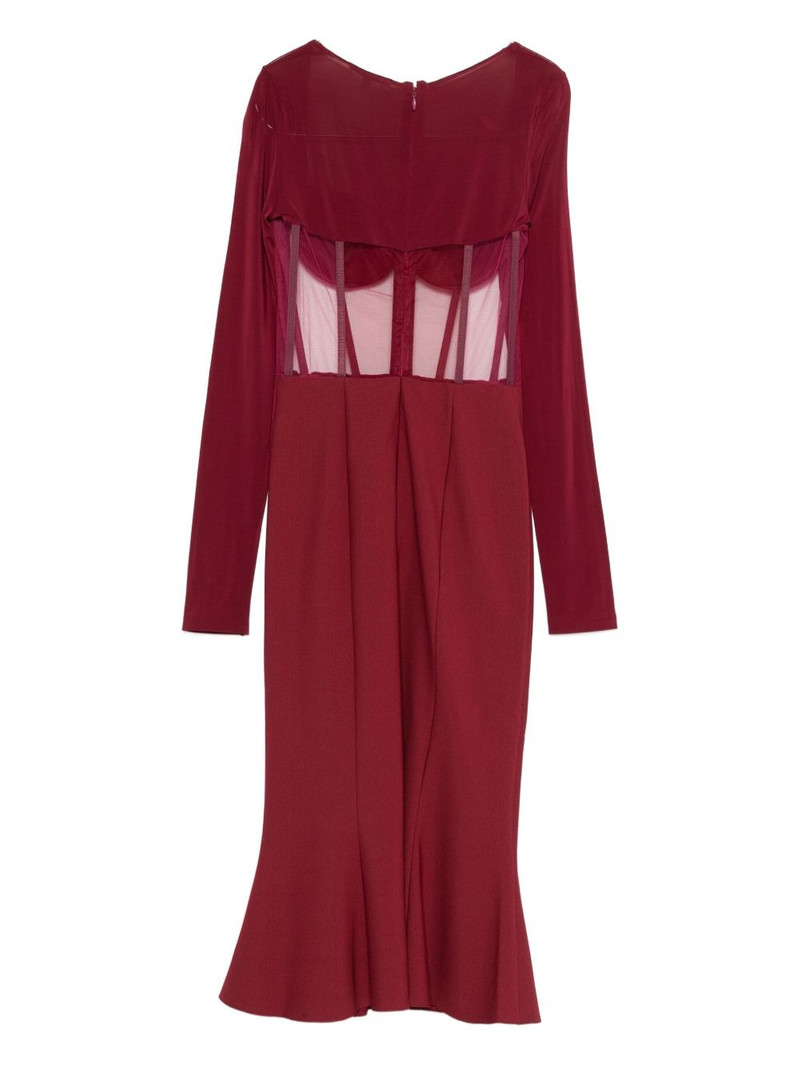 NENSI DOJAKA mesh-panel midi dress outlook