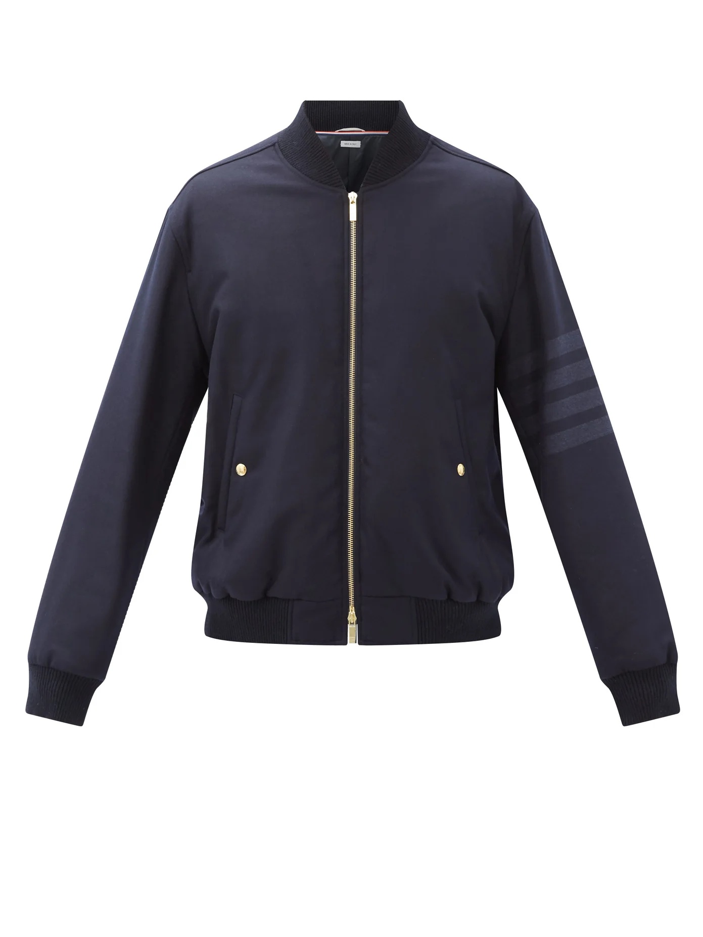 Four bar-stripe wool-blend bomber jacket - 1