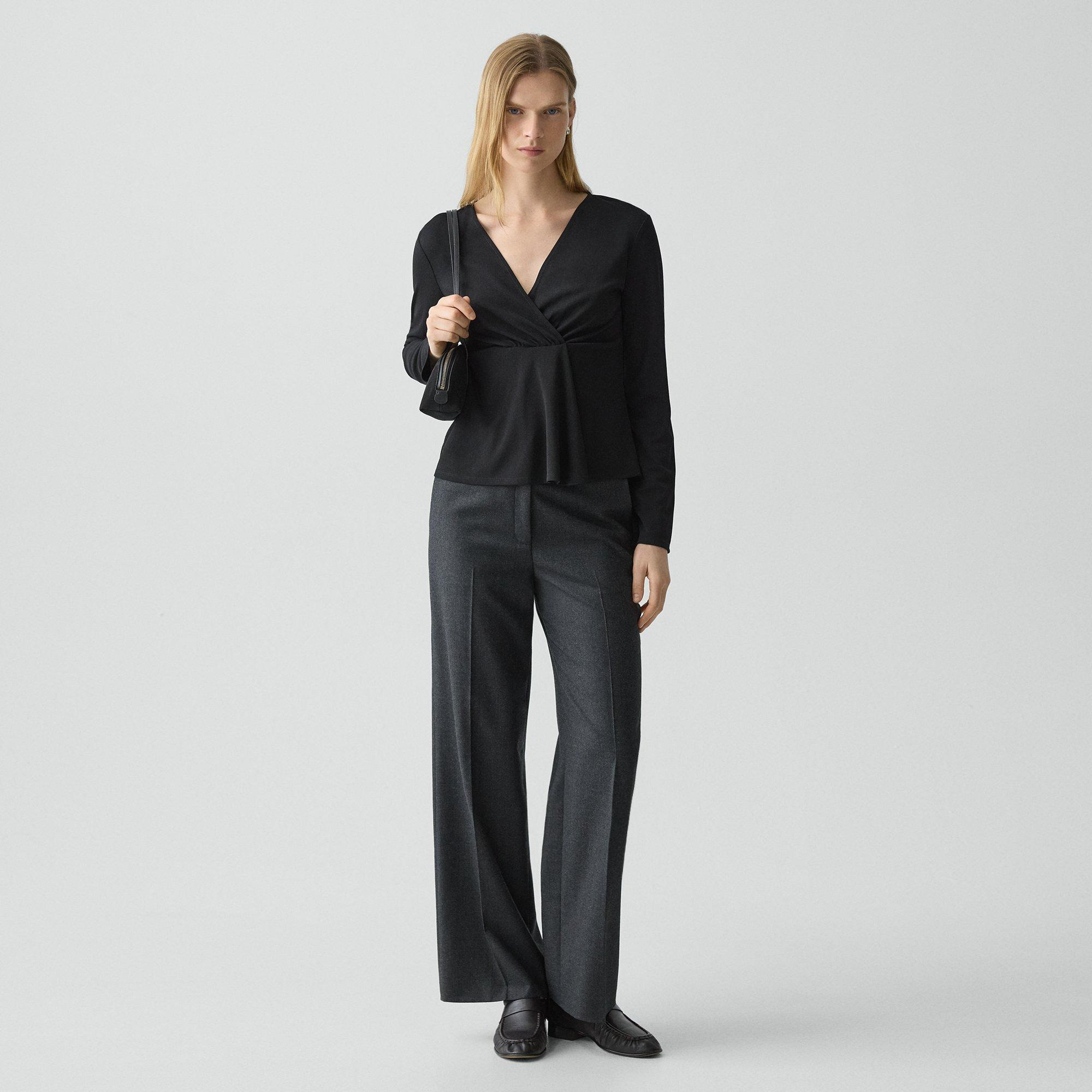 Classic Straight Pant in Sleek Flannel - 2