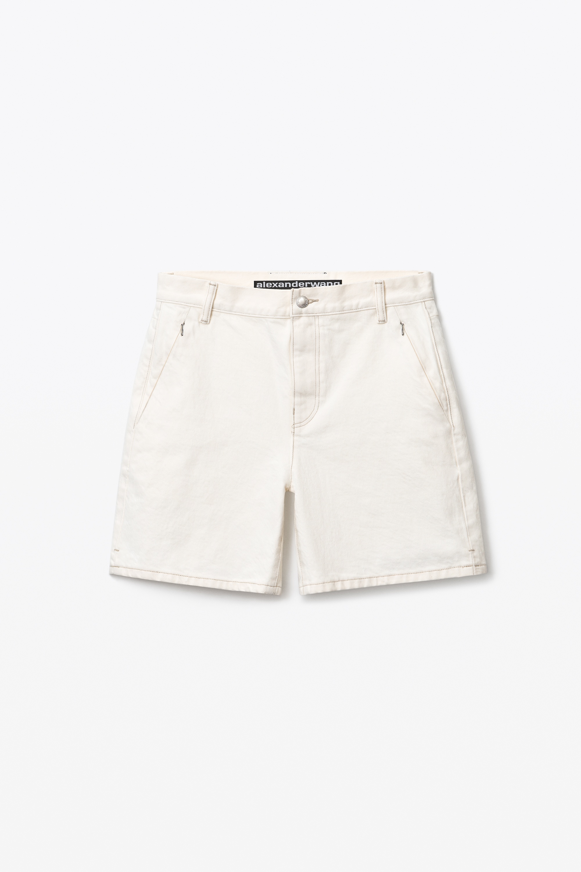 INVISIBLE ZIP BOY SHORT IN DENIM - 1