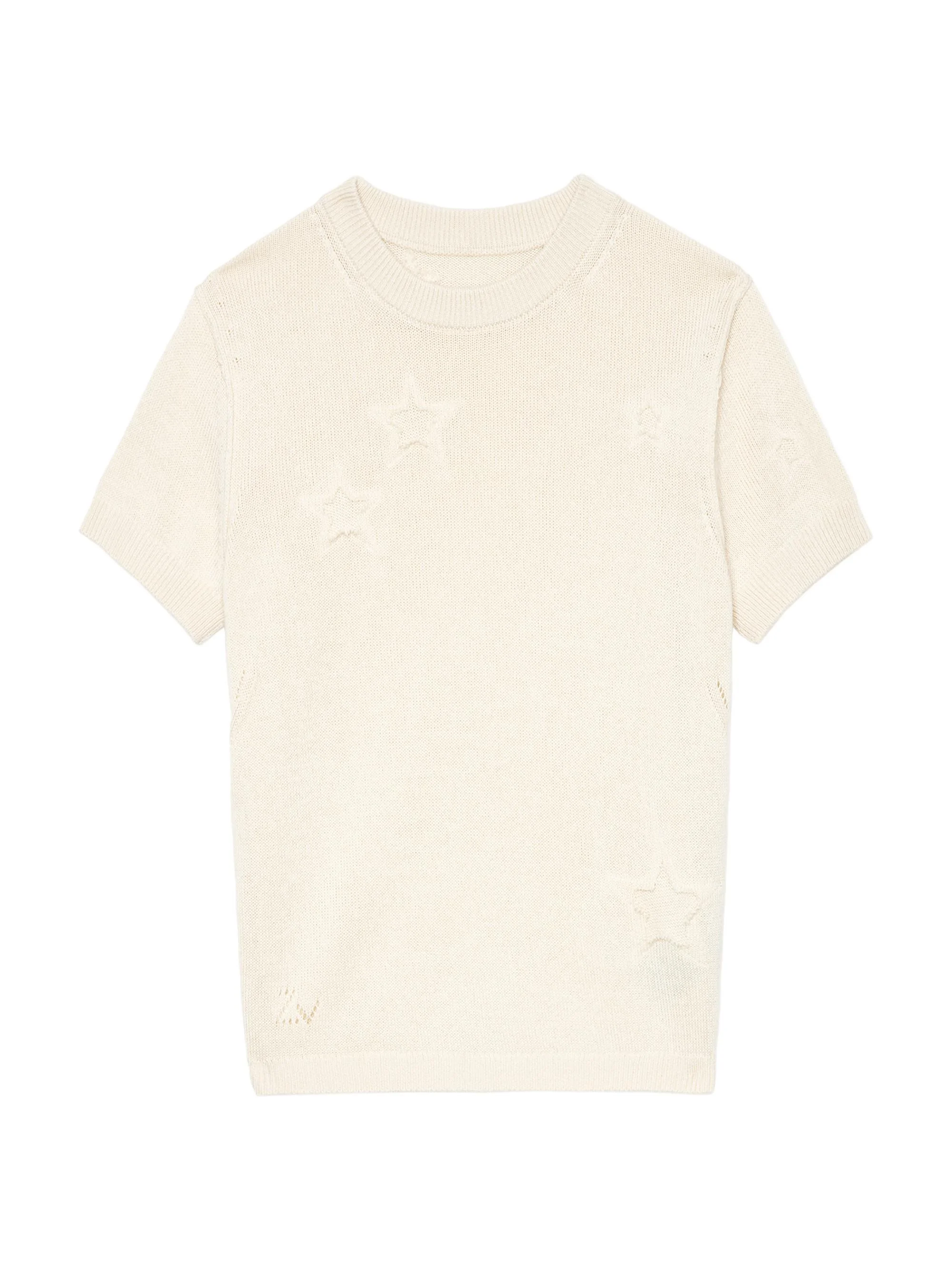 Women's Bully Stars Short-Sleeve Sweater - Ecru - 1