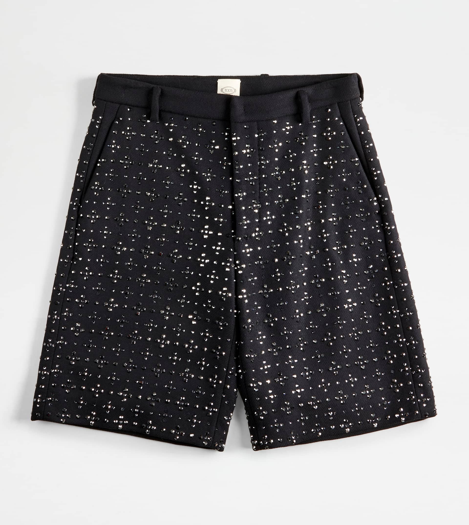 BERMUDA SHORTS WITH RHINESTONES - BLACK - 1