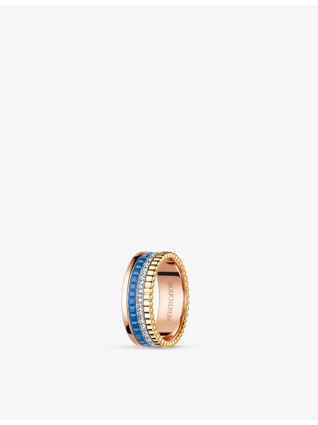 Quatre Blue Edition 18ct rose-gold, yellow-gold, white-gold, ceramic and 0.24ct diamond ring - 3