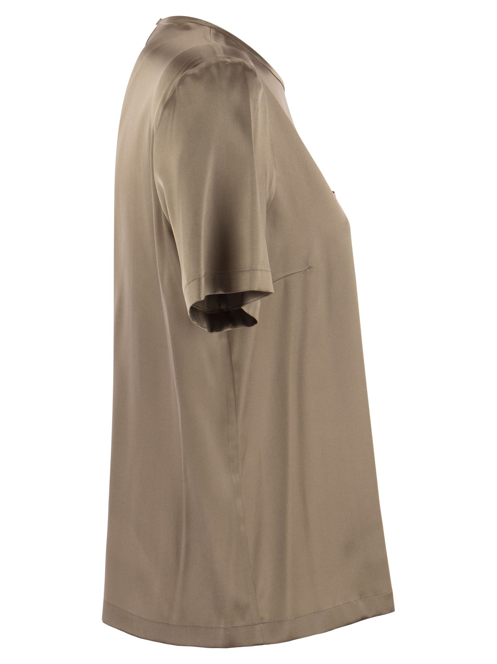 Peserico - Peserico Women Silk Satin T-Shirt - 3