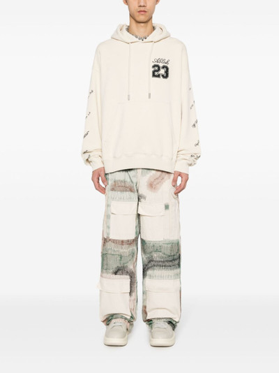 WHO DECIDES WAR camouflage embroidered cargo trousers outlook