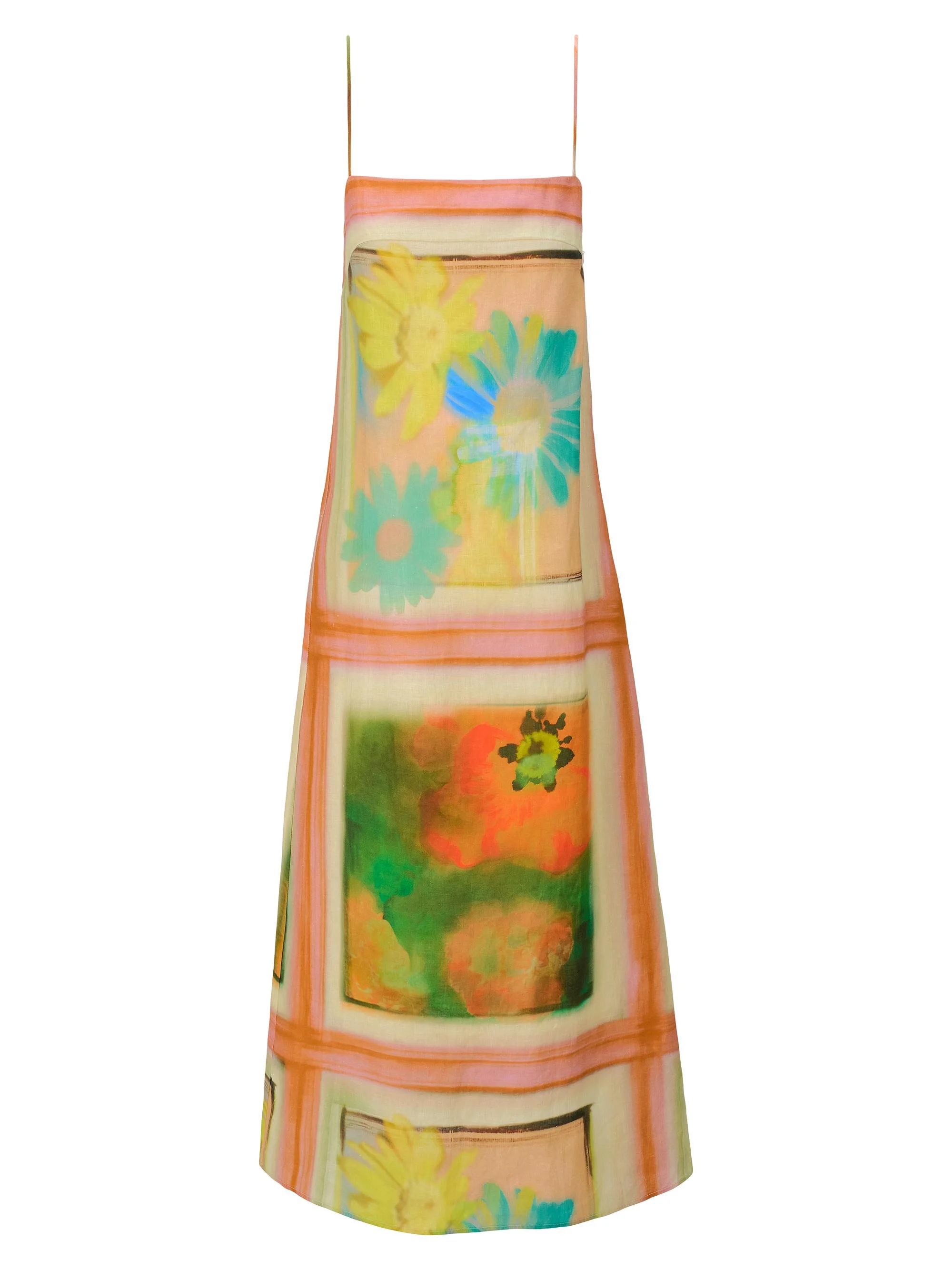 Women's Laura Printed Linen Maxi Dress - Superbloom Scarf - 1