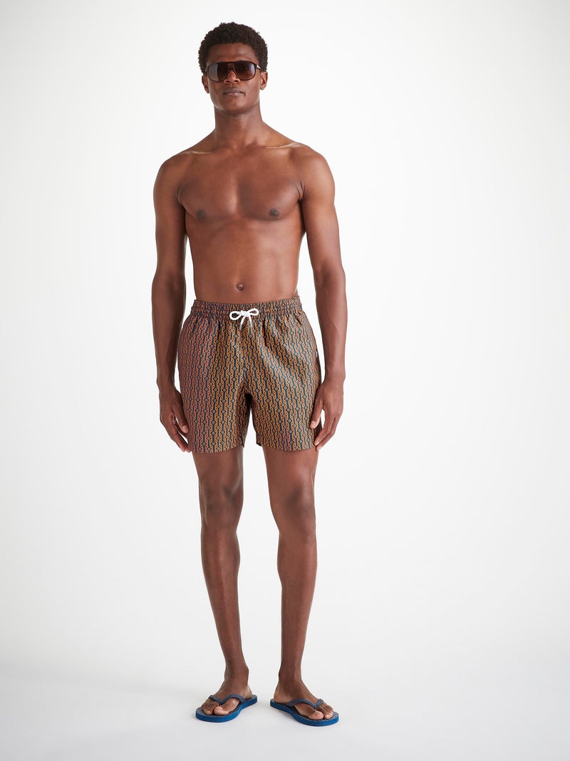Men's Swim Shorts Blue Rope Print - 3
