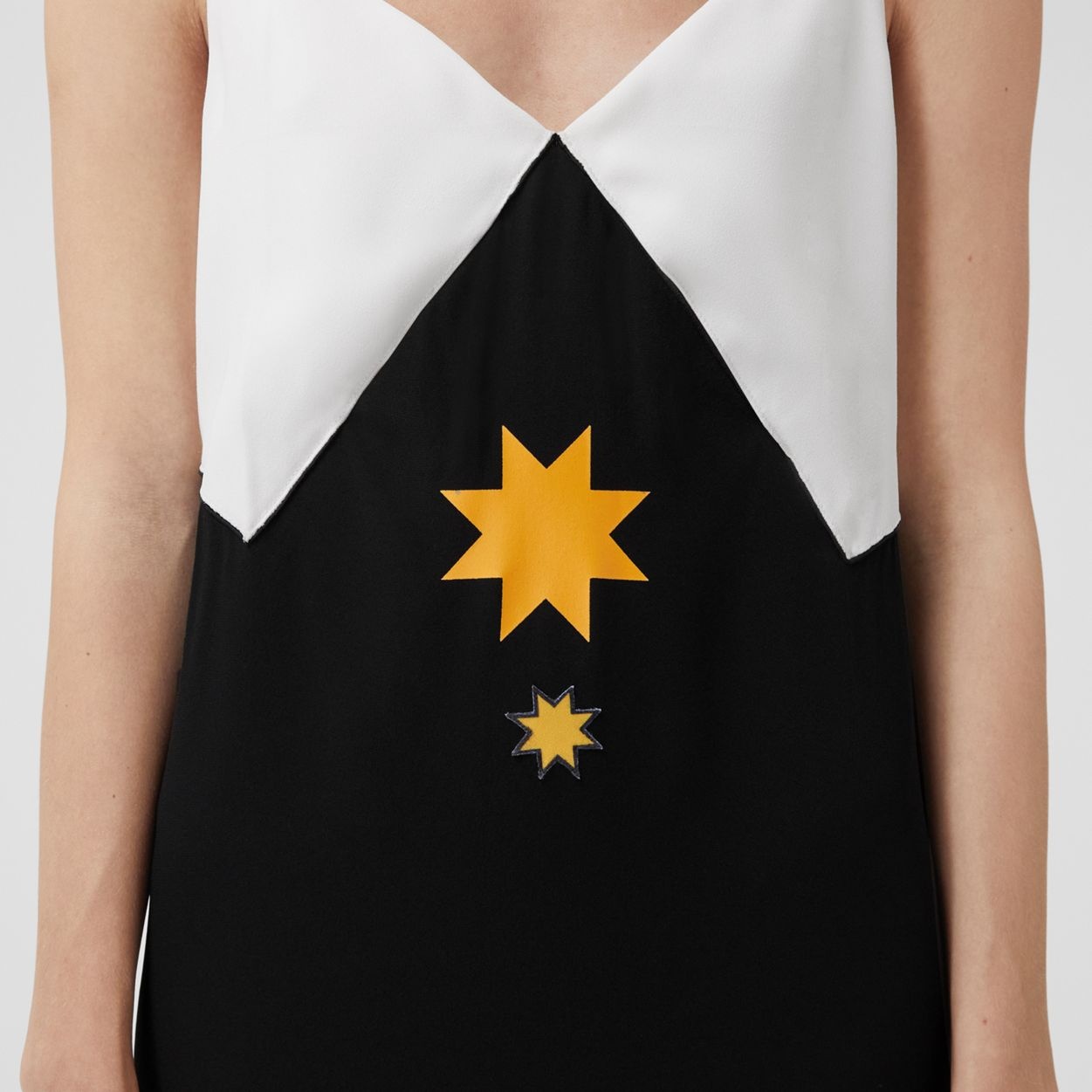 Panel Detail Geometric Print Satin Slip Dress - 5