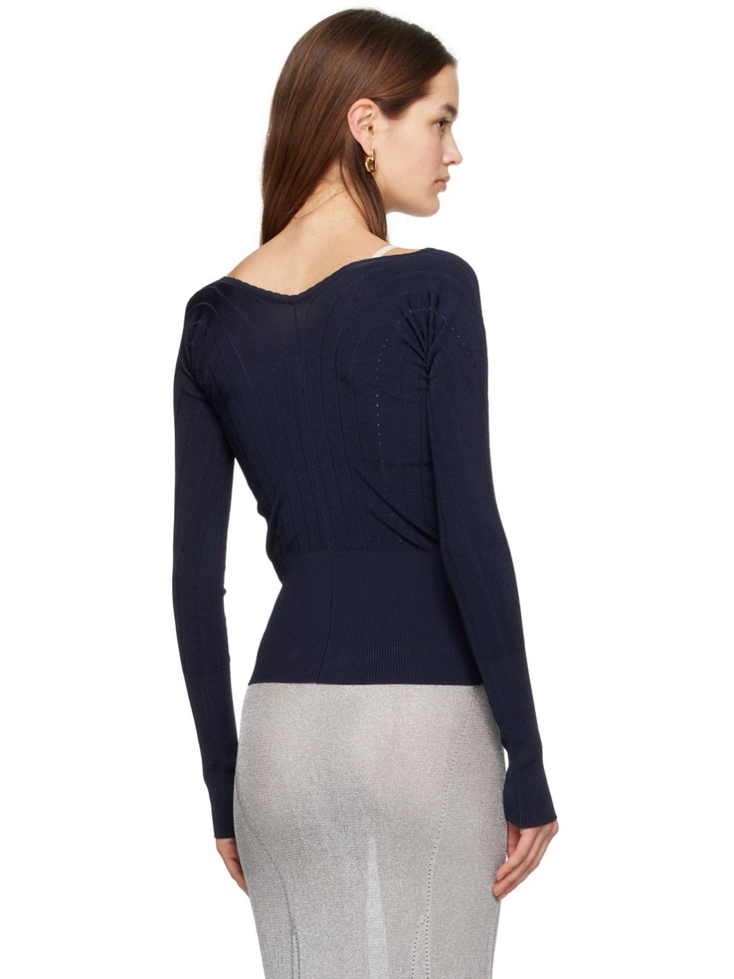 Jacquemus Navy #39;Le haut Pralu#39; Long Sleeve T-Shirt