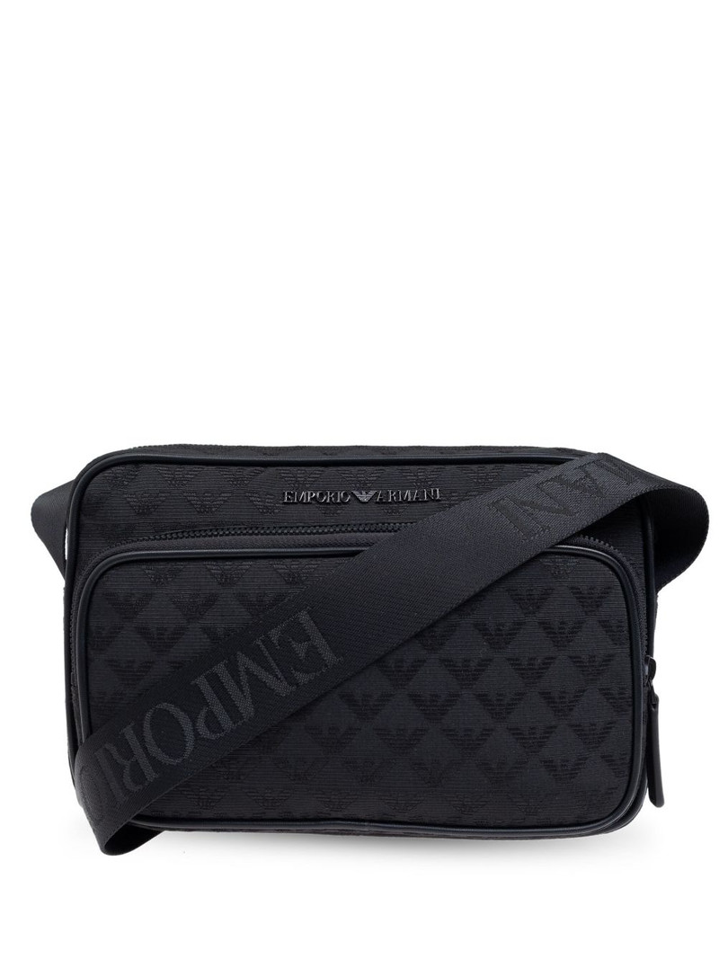logo-jacquard shoulder bag 1