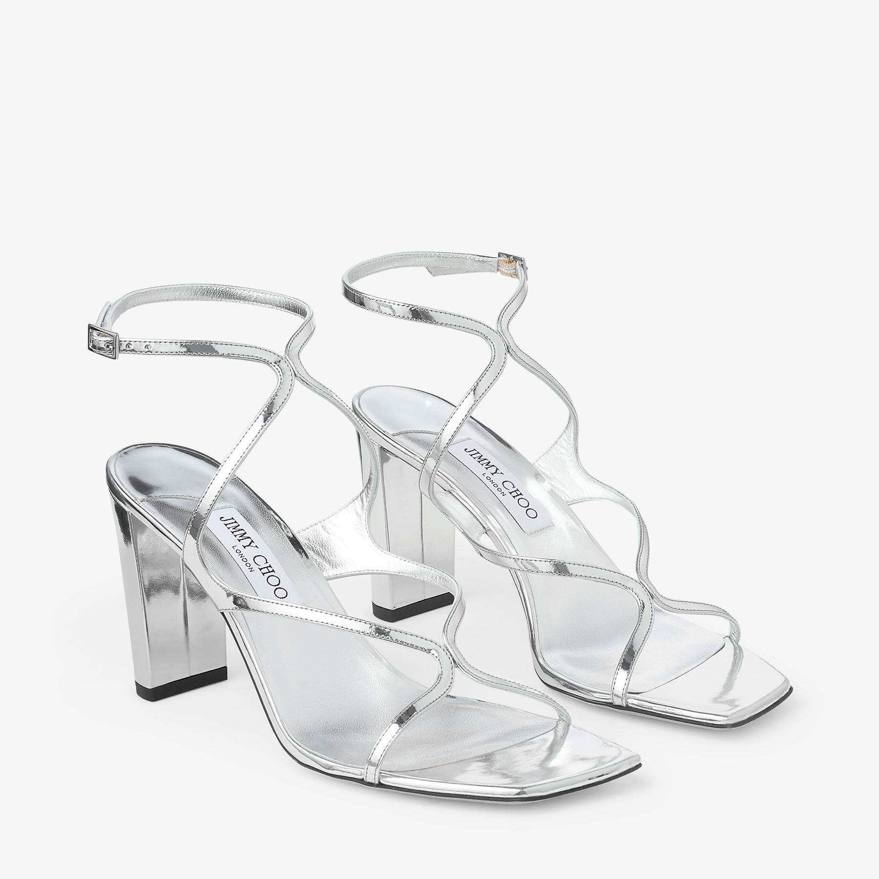 Azie 85
Silver Liquid Metal Leather Sandals - 2
