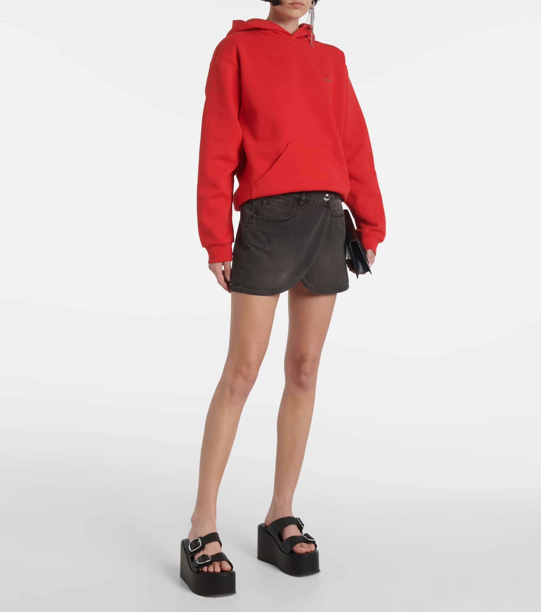 Horn cotton-blend jersey hoodie - 2