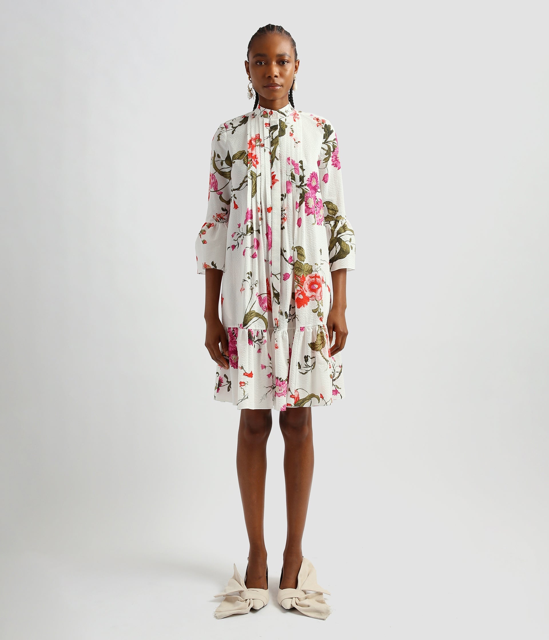 SHIRT DRESS WITH TIERED HEM - 2