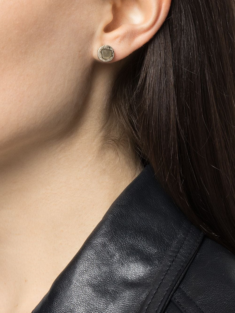 Parts of Four diamond-encrusted single stud earring outlook