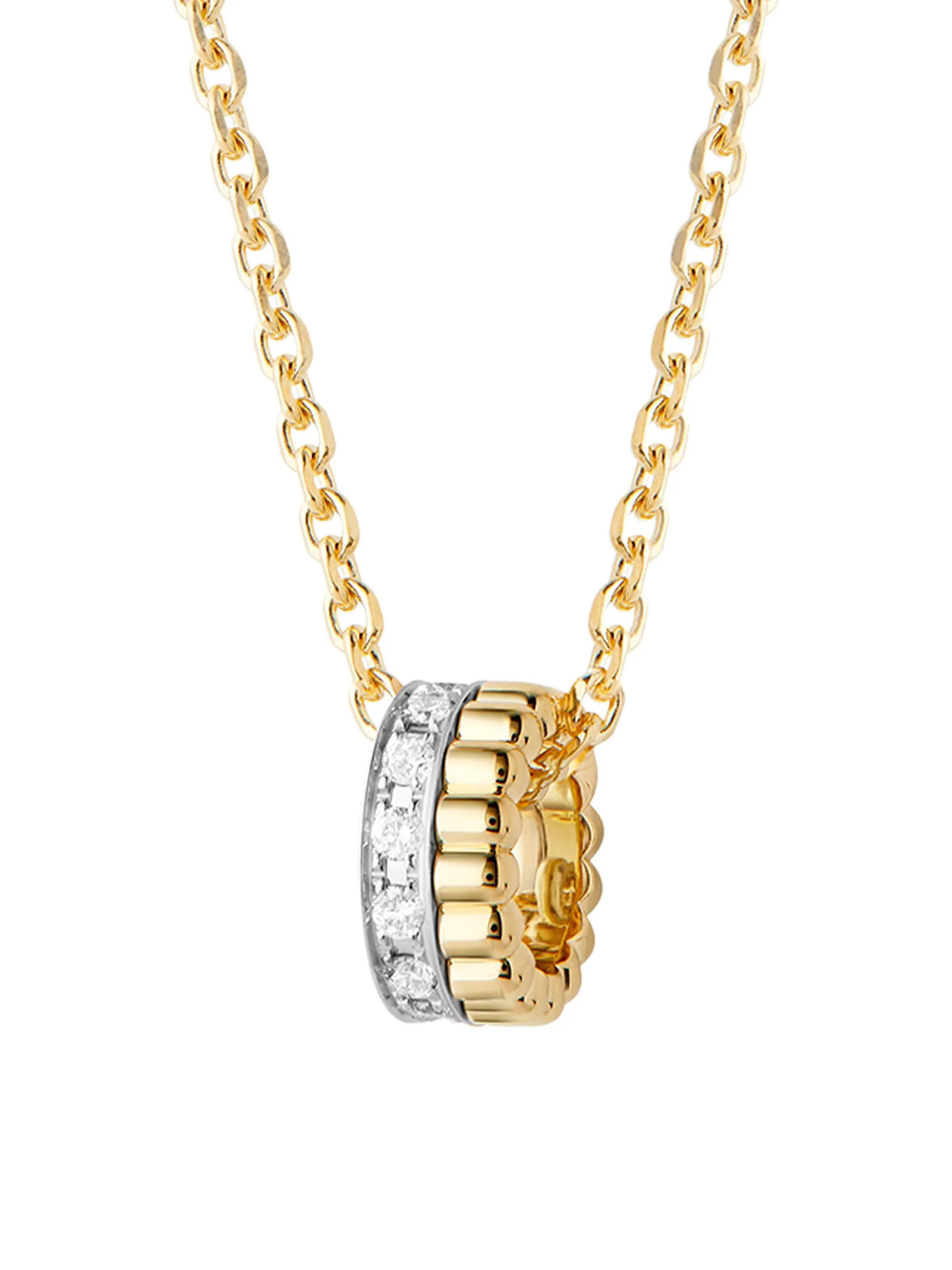 Women's Quatre Radiant Edition Two-Tone 18K Gold & 0.10 TCW Diamond Mini Pendant Necklace - Yellow W - 1