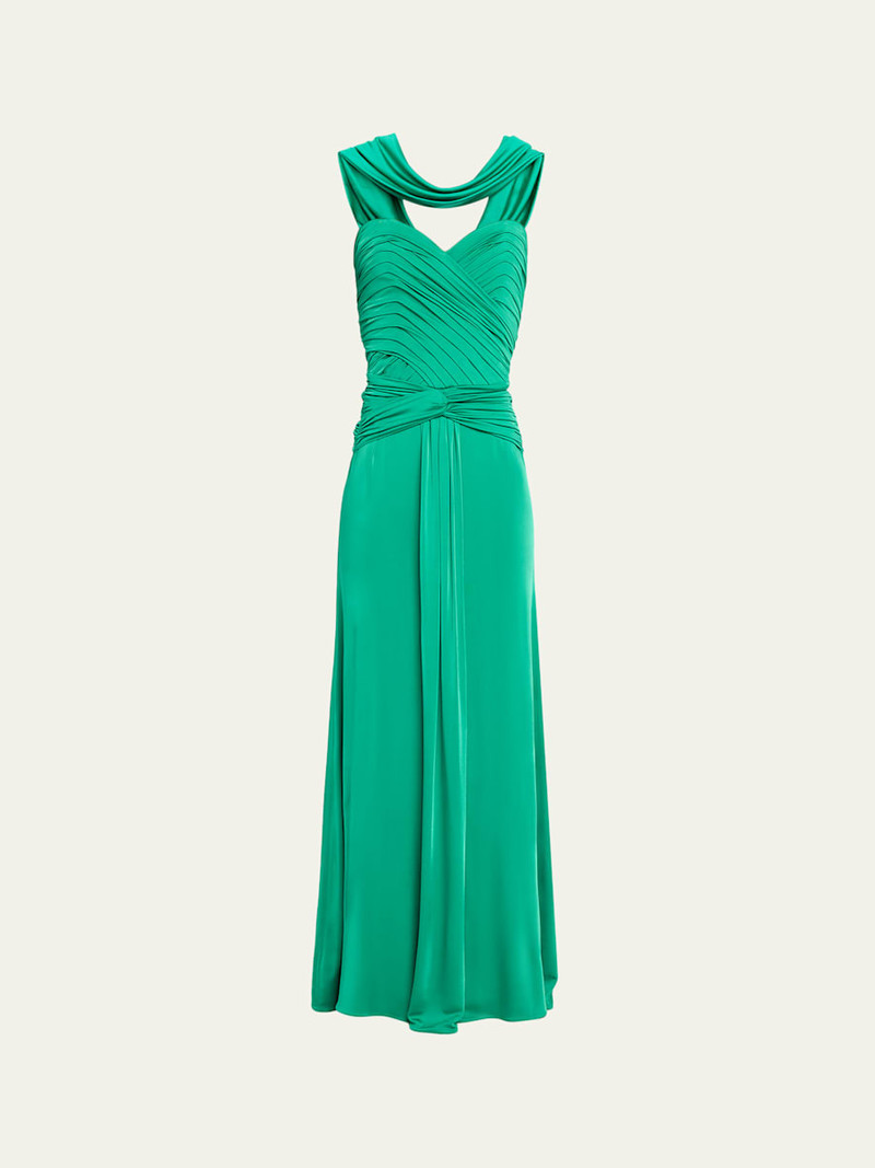 Amanda Sculpted Jersey Column Gown 1