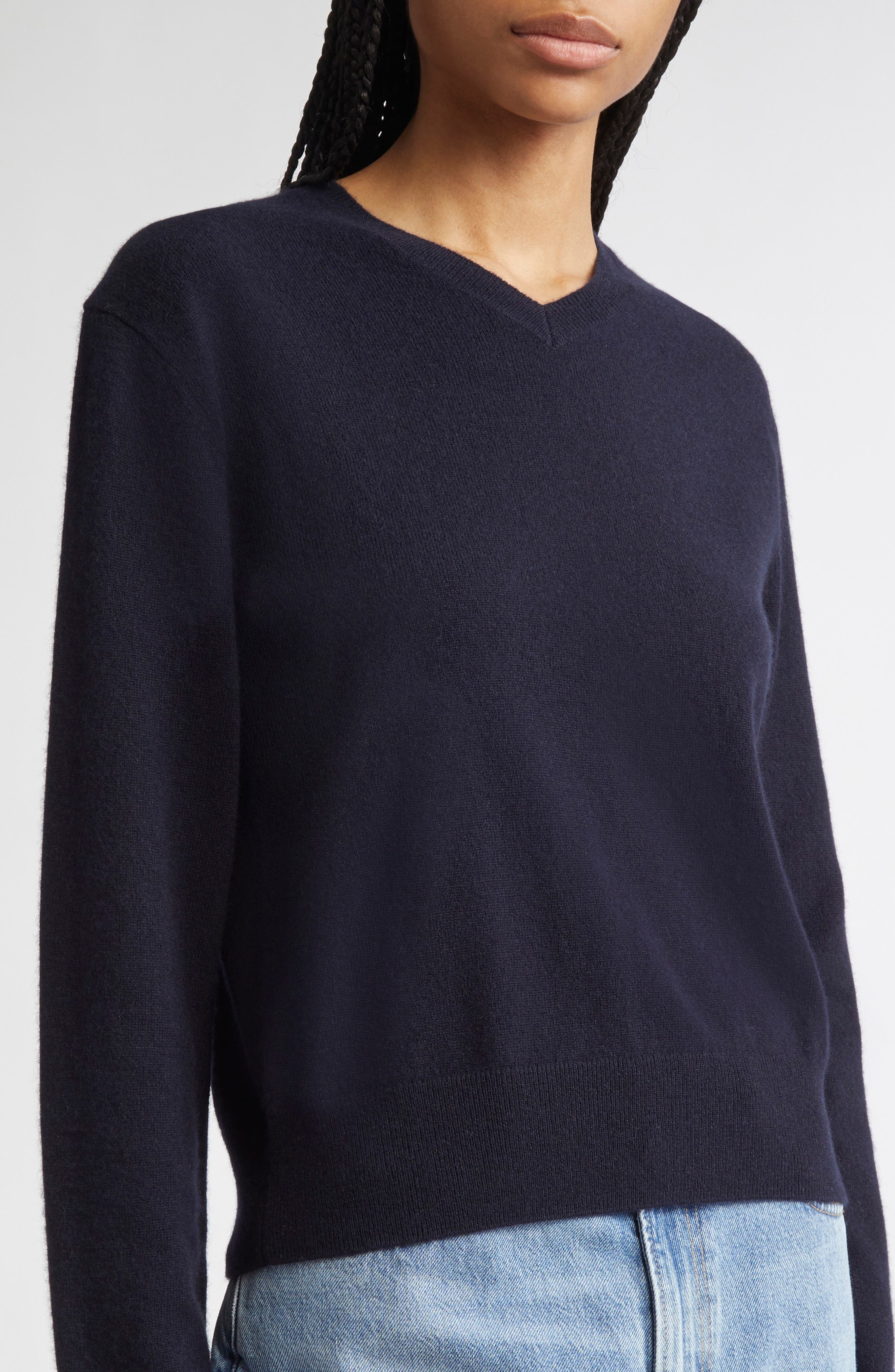 TOTEME Classic V-Neck Cashmere Sweater in Navy at Nordstrom - 5