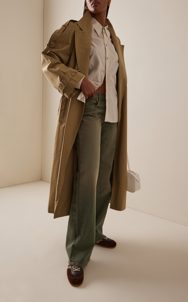 SLVRLAKE Mica Rigid Low-Rise Wide-Leg Jeans green outlook