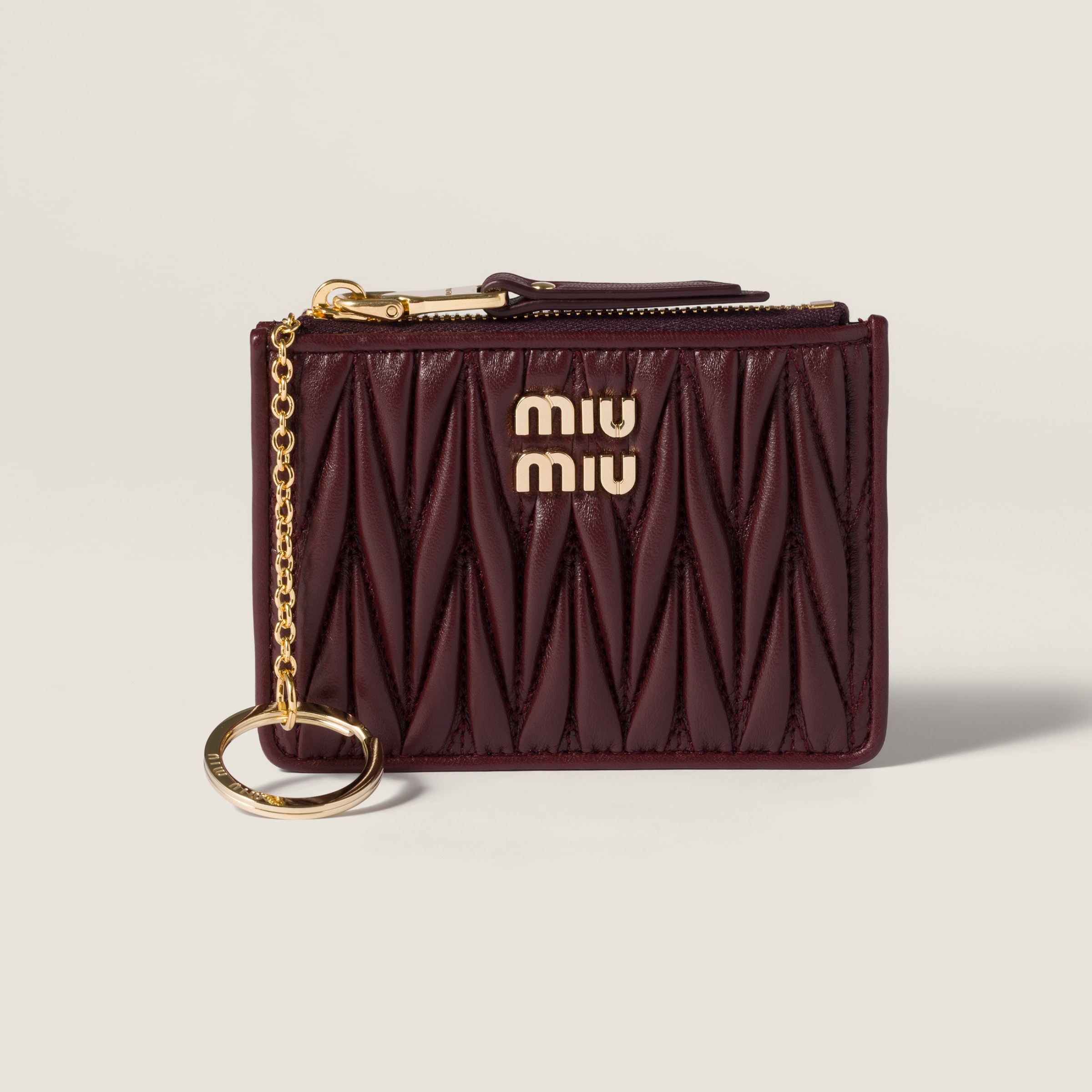 Matelassé nappa leather card holder - 3