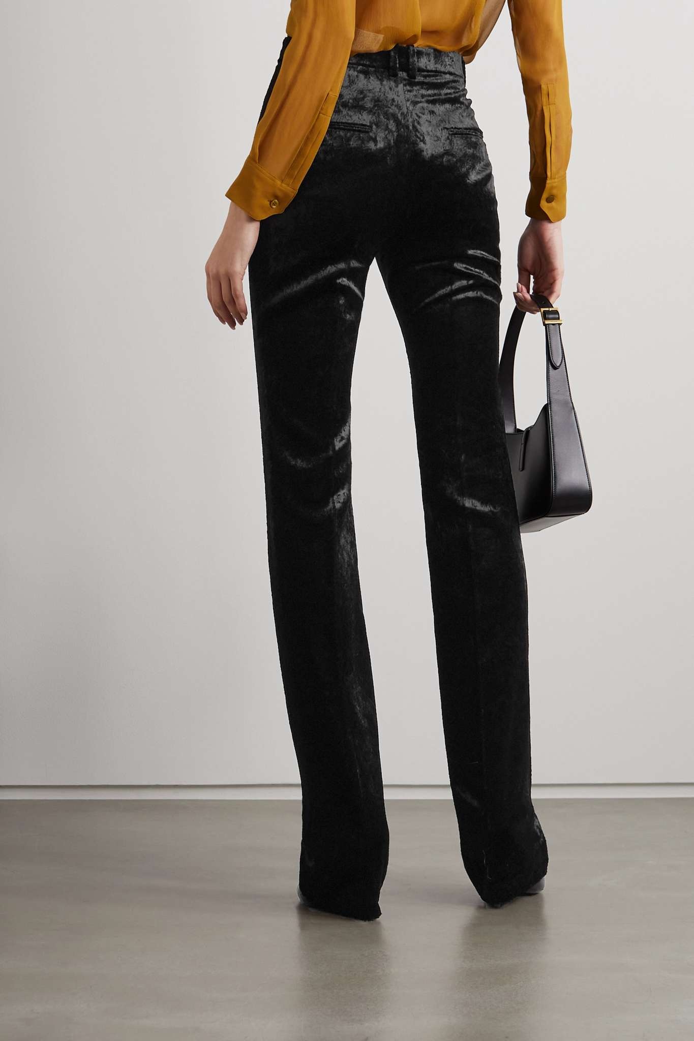 Straight-leg velvet pants - 4