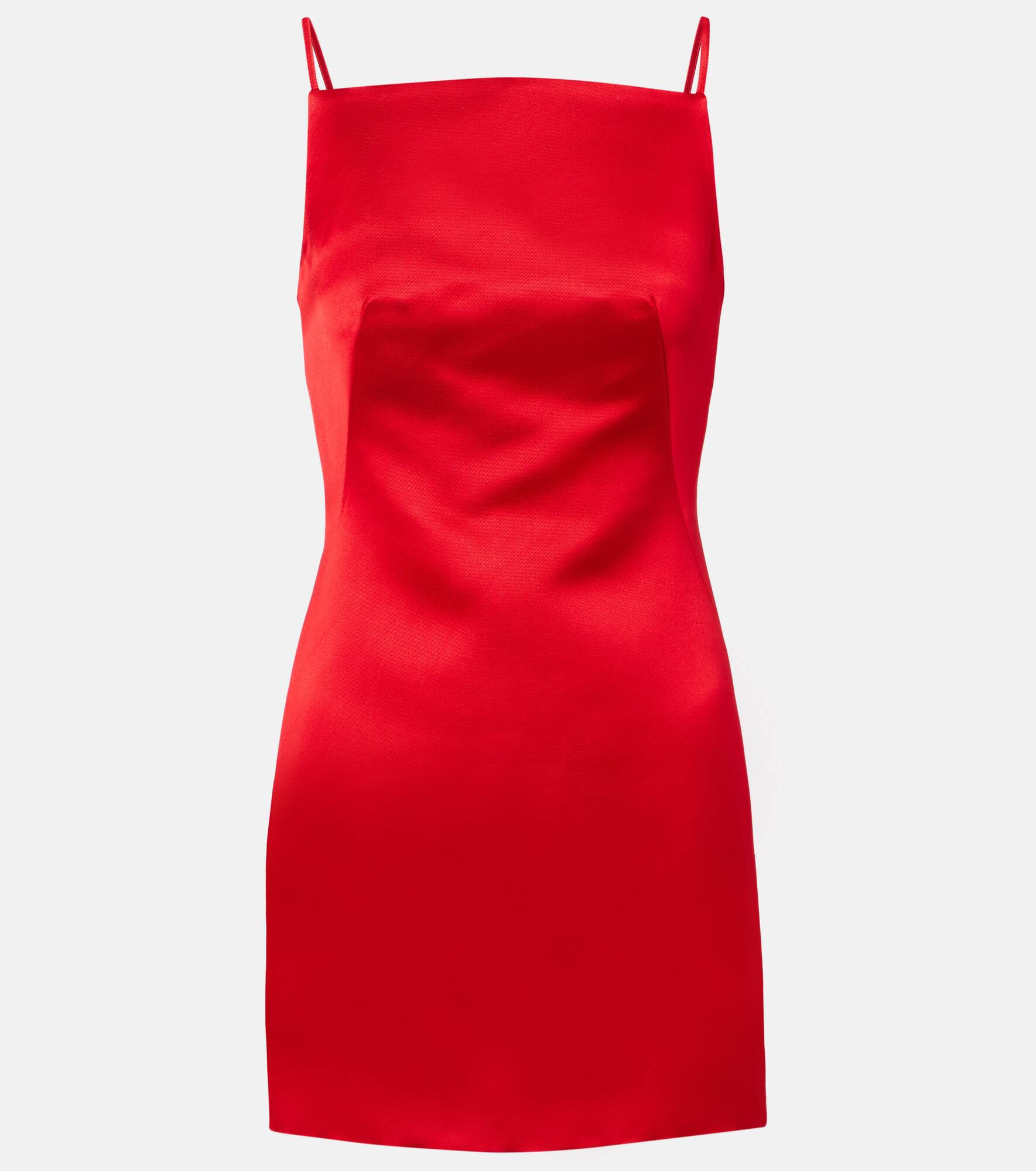 Sliced silk satin minidress - 1