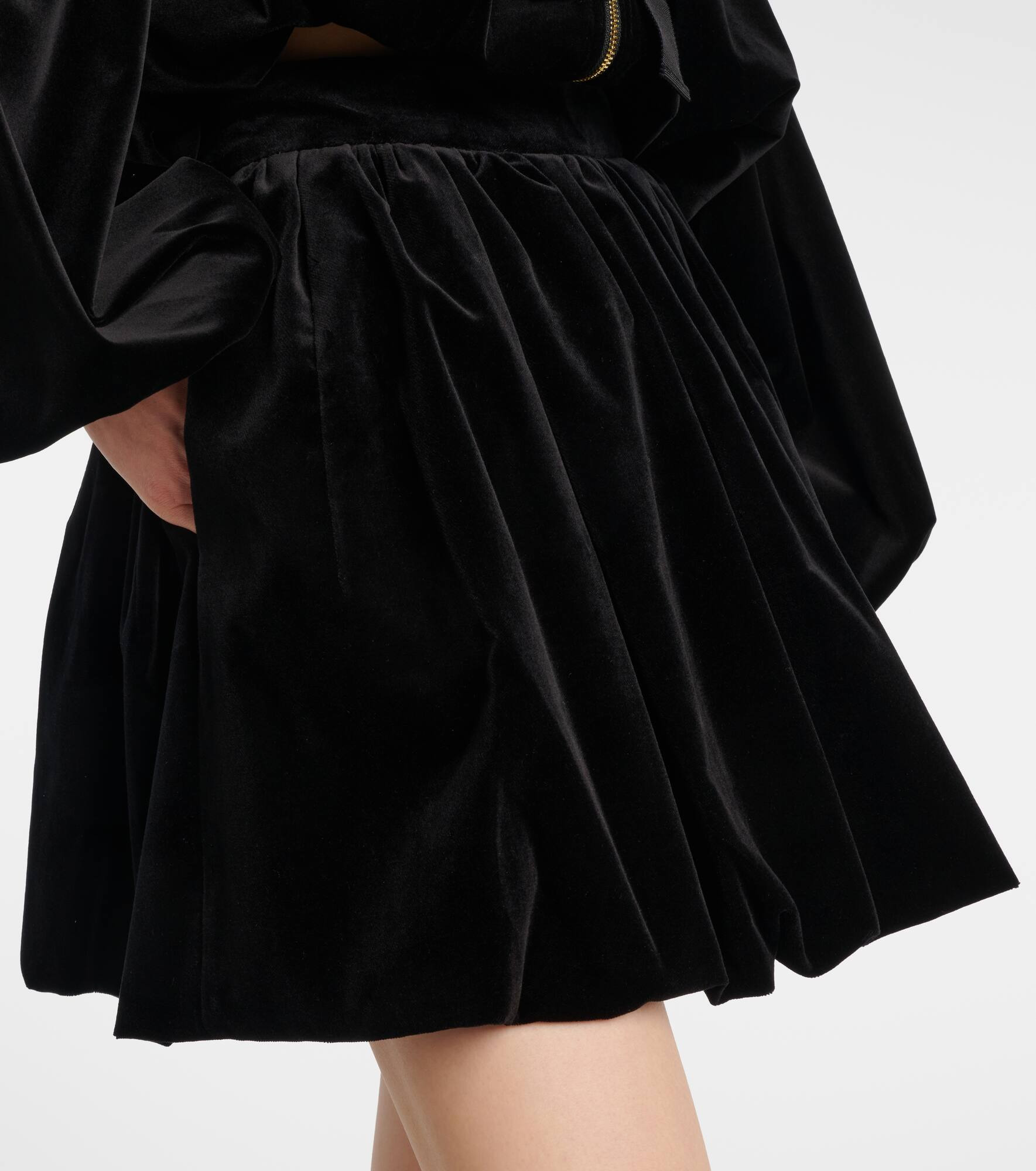 Cotton velvet miniskirt - 4