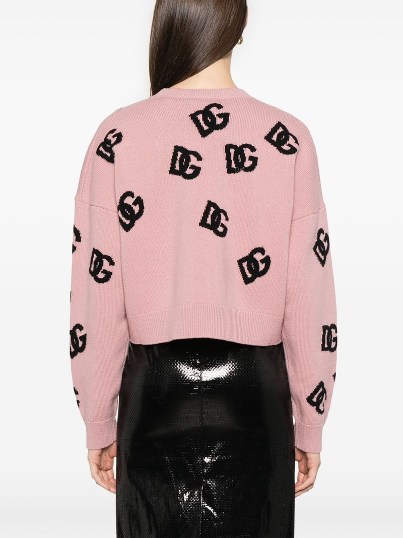 jacquard-logo cropped cardigan 4