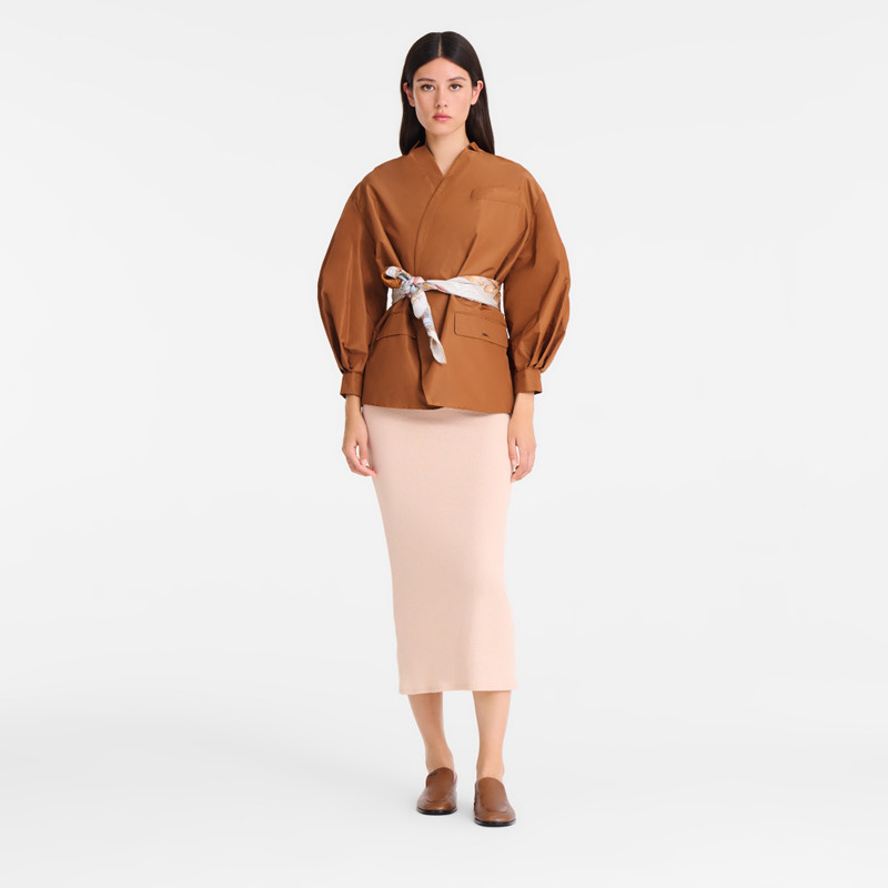Longchamp Kimono jacket Cognac - Technical taffeta outlook
