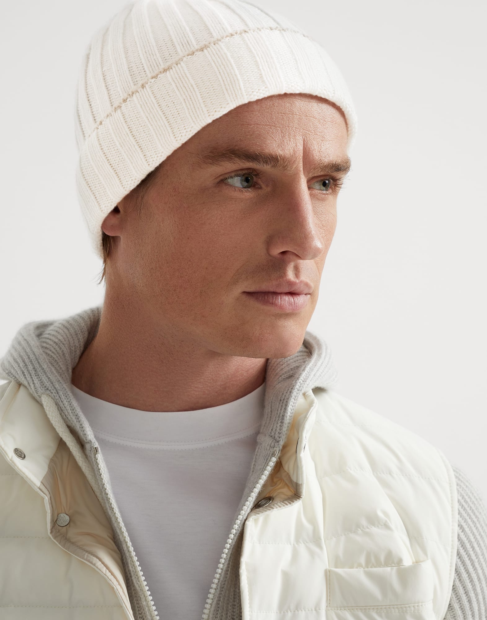 Cashmere rib knit beanie - 3