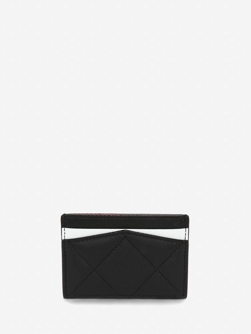 ★alexander mcqueen★ Graffiti Card Holder Black White 60214 Alexander McQueen Graffiti-print Leather Cardholder | Black
