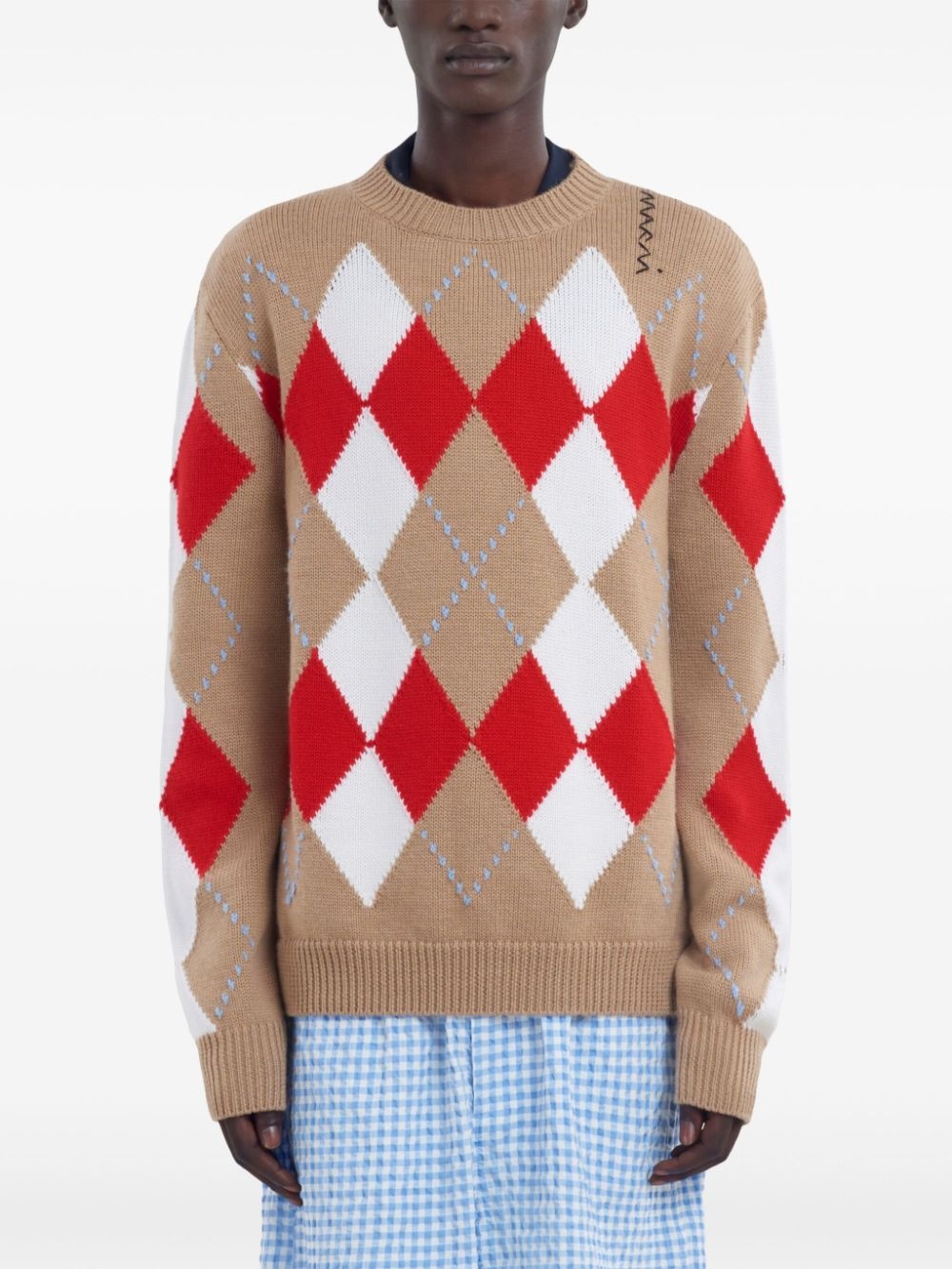 argyle intarsia-knit jumper - 3