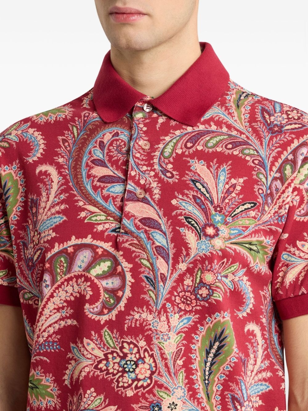 paisley-print polo shirt - 4