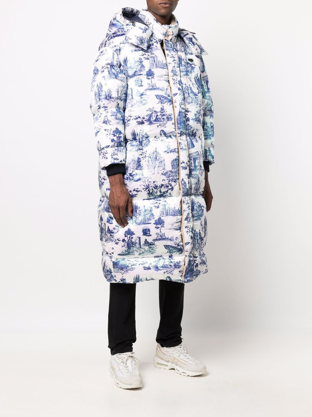 all-over graphic down coat - 7