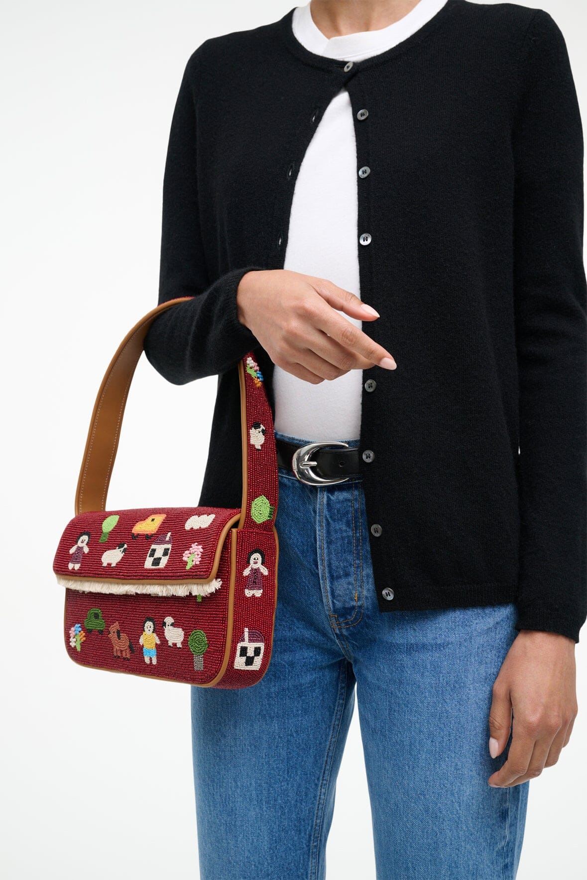 STAUD TOMMY BEADED BAG FOLK TOWN - 6