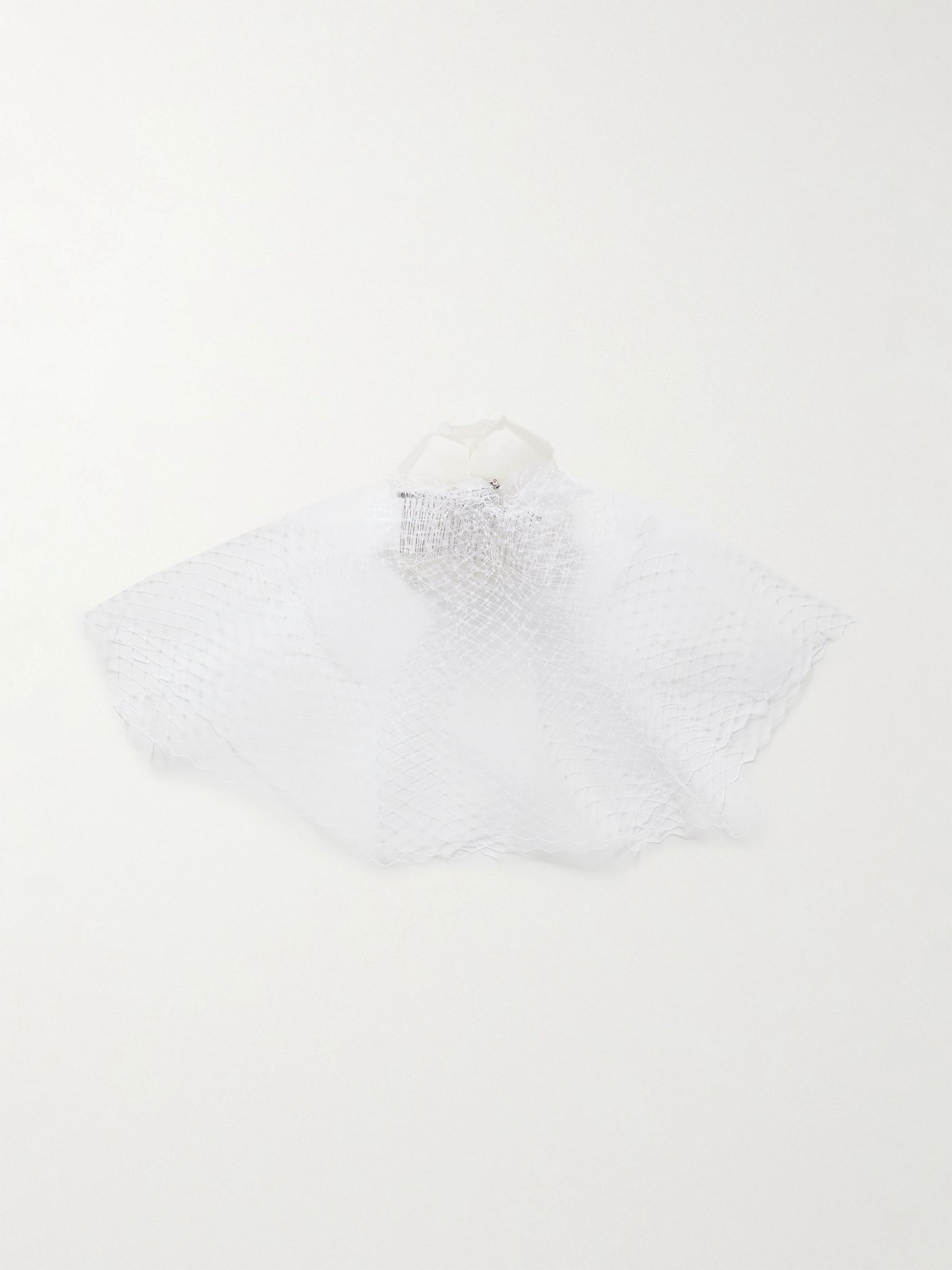 Embellished silk-tulle veil White - 3