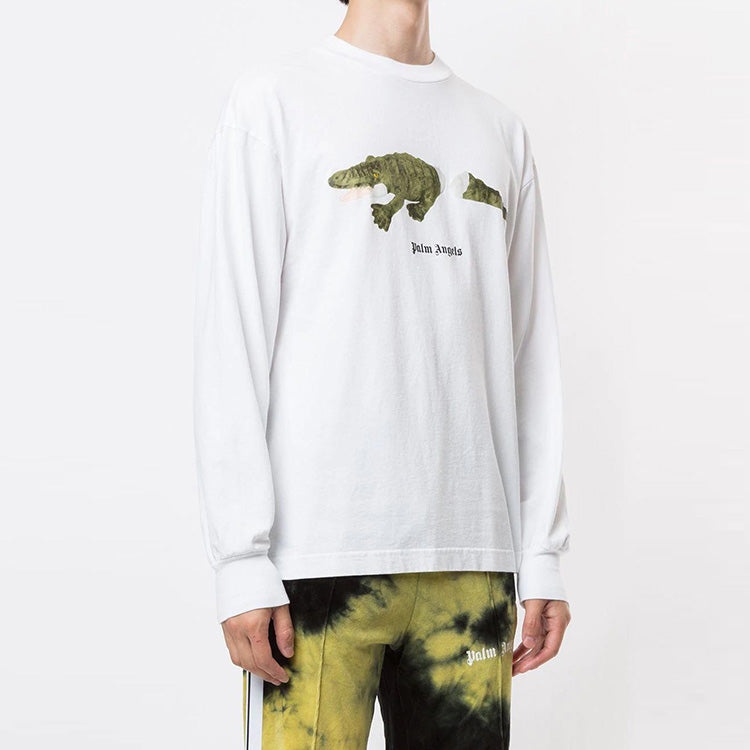 Men's PALM ANGELS Printing Long Sleeves White PMAB016E20JER0020155 - 2
