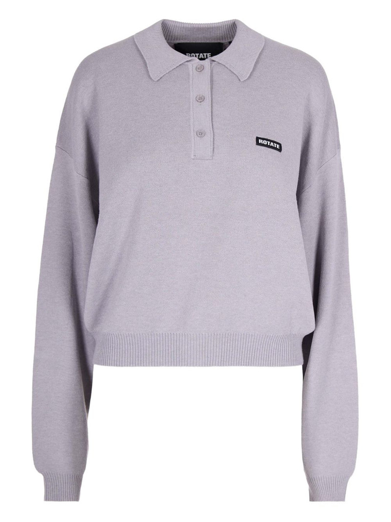 Slinky Knit buttoned polo top 1