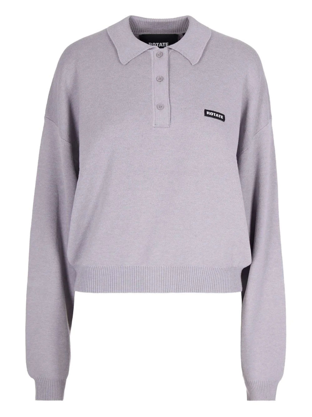 Slinky Knit buttoned polo top - 1