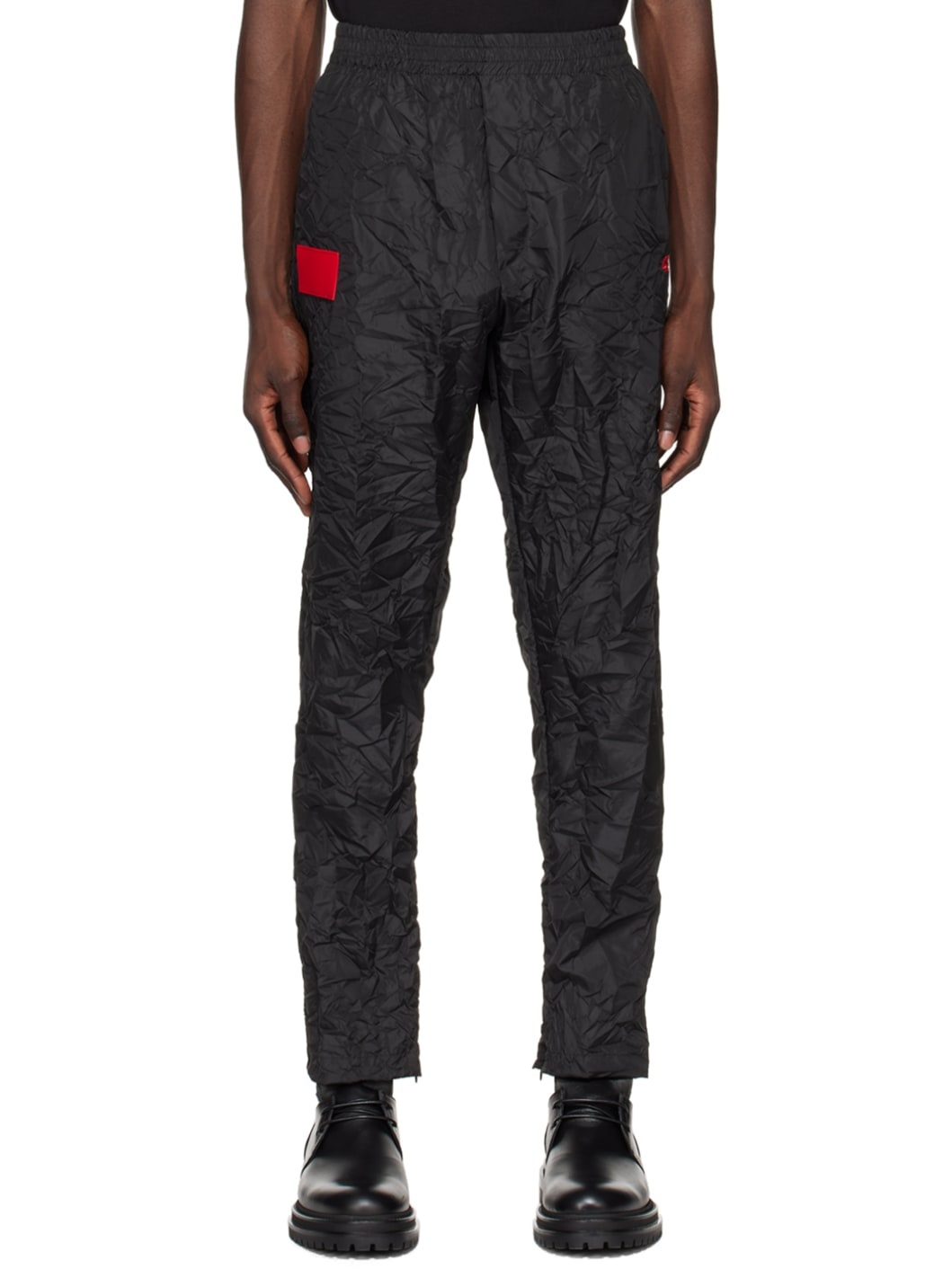 Black Crinkled Lounge Pants - 1