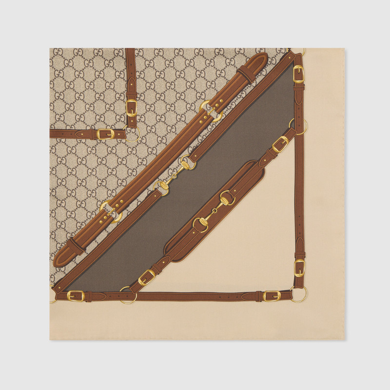 GUCCI Printed silk twill carré outlook