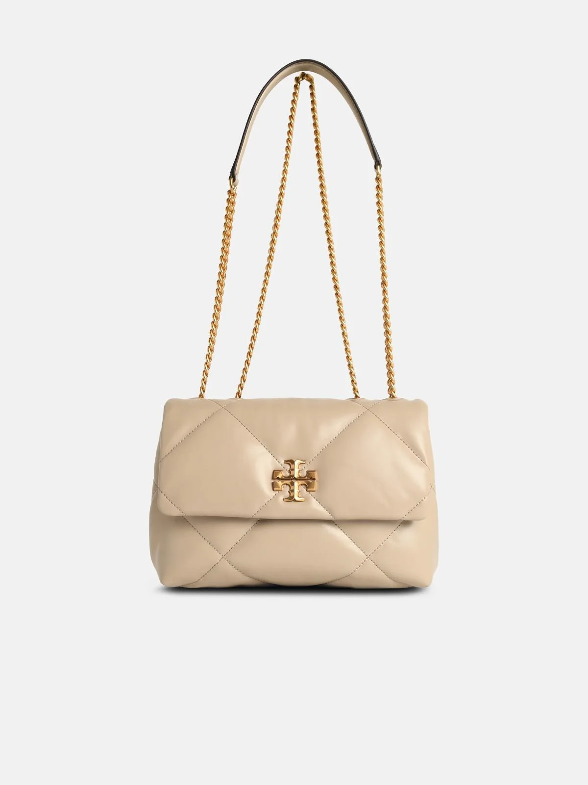 SMALL 'KIRA' CONVERTIBLE SHOULDER BAG IN BEIGE LEATHER - 1