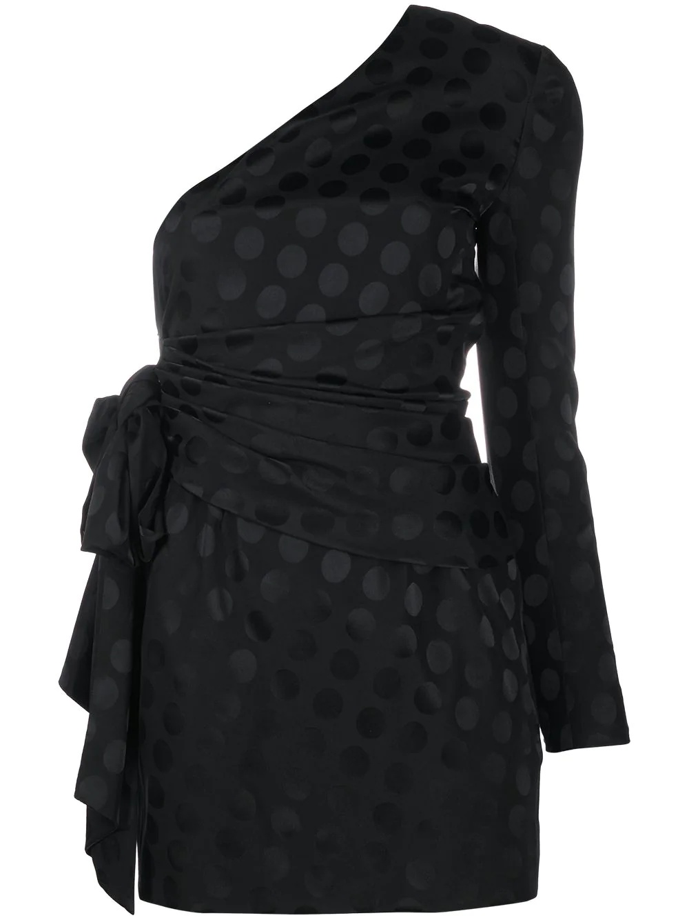 one-sleeve polka dot dress - 1