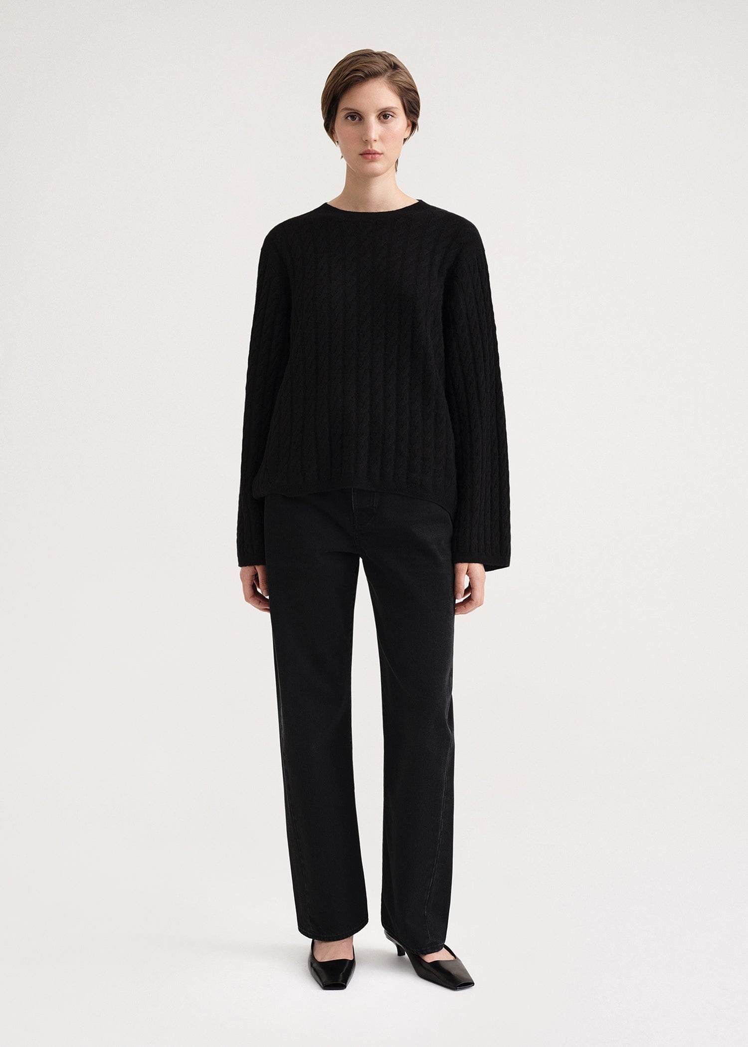 Cashmere cable knit black - 2