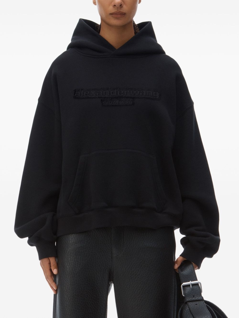 distressed-logo hoodie - 5