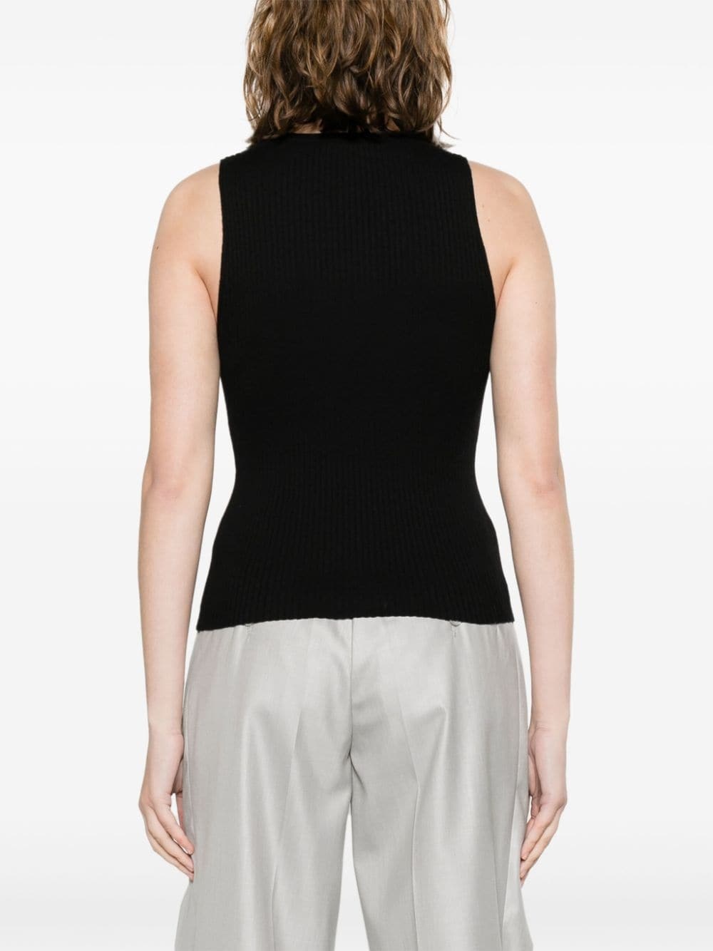 crew-neck ribbed tank top - 4