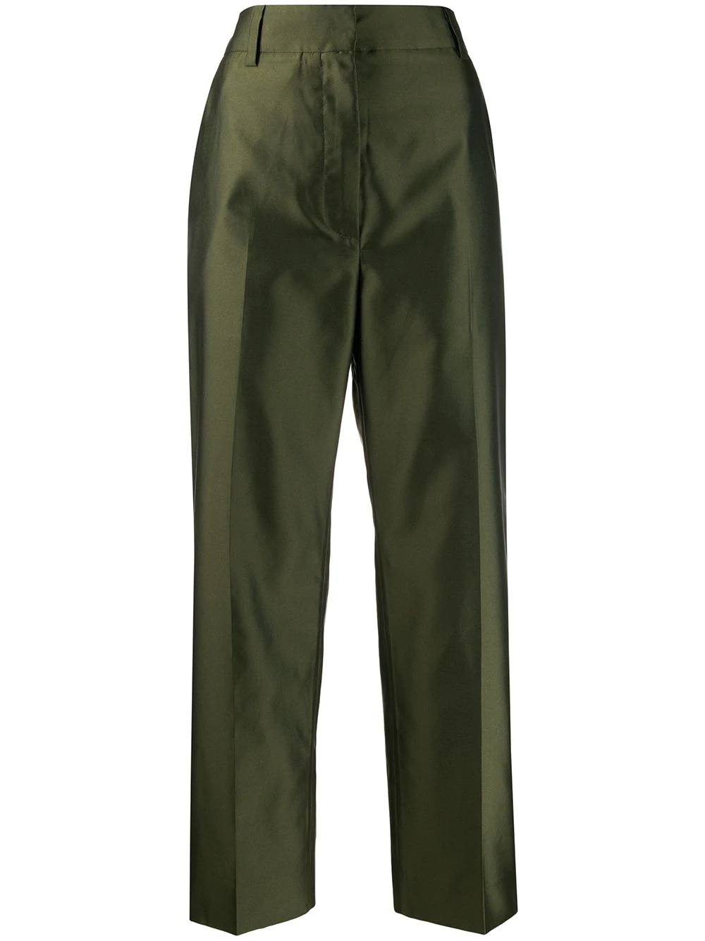 pleated cropped trousers - 1