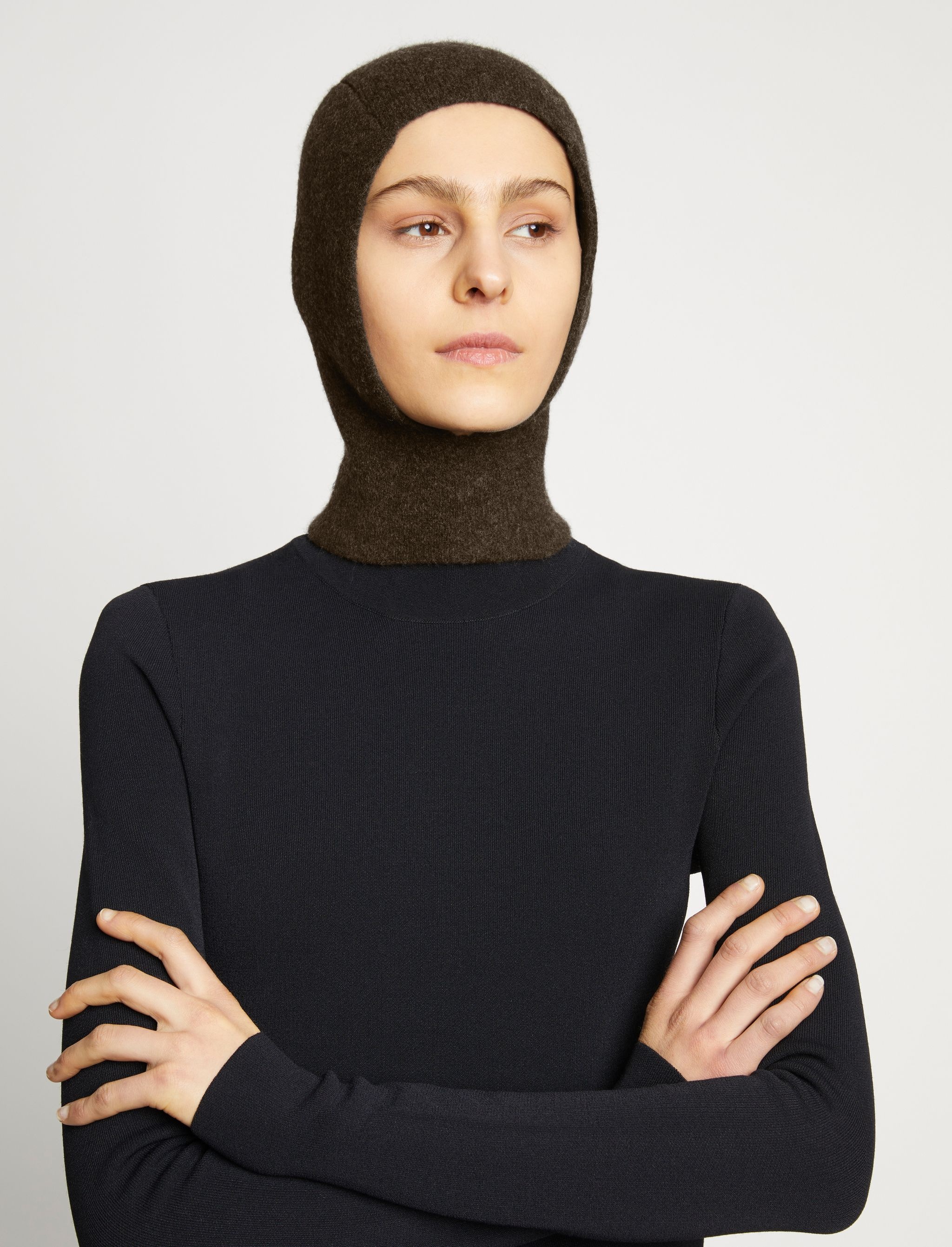 Midweight Wool Knit Hood - 2