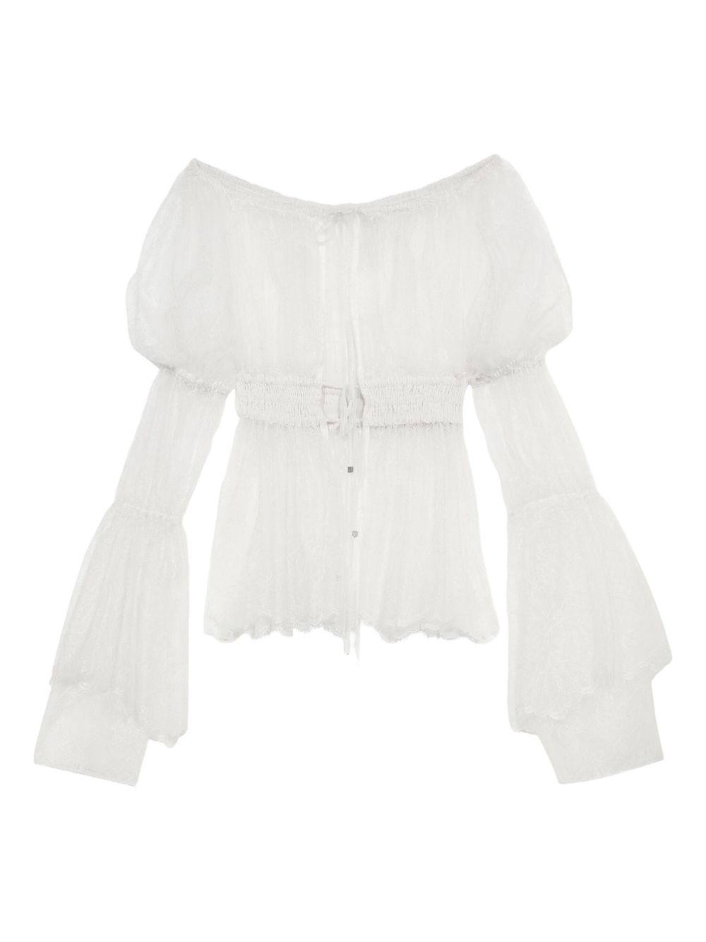 off-shoulder lace blouse - 5