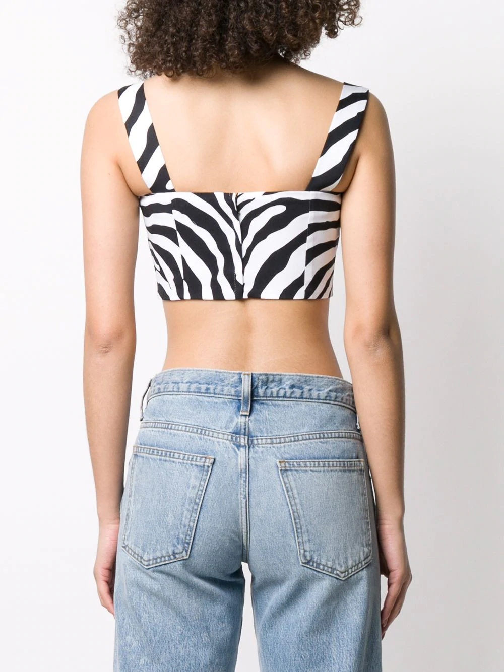 zebra print bustier top - 4