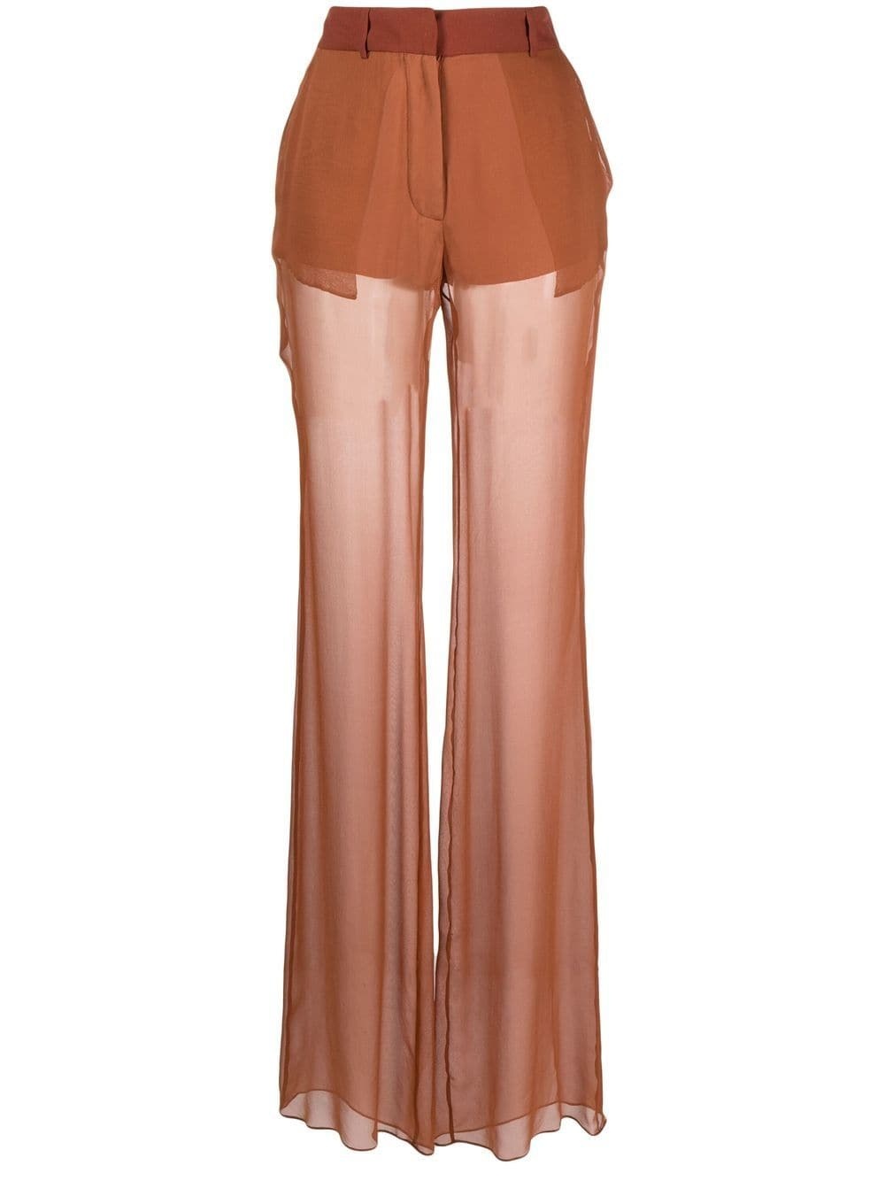 flared silk trousers - 1